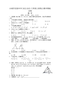 河南省永城市实验中学2022-2023学年八年级上学期期末线上教学摸底数学试题