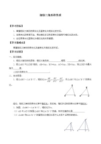 初中数学苏科版九年级下册6.5 相似三角形的性质学案设计