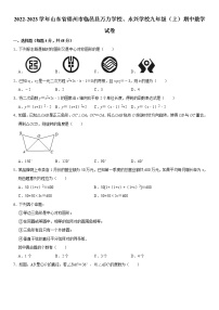 山东省德州市临邑县万力学校、永兴学校2022-2023学年九年级上学期期中数学试卷  (含答案)