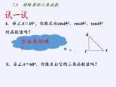 江苏科学技术出版社初中数学九年级下册 7.3 特殊角的三角函数    课件3