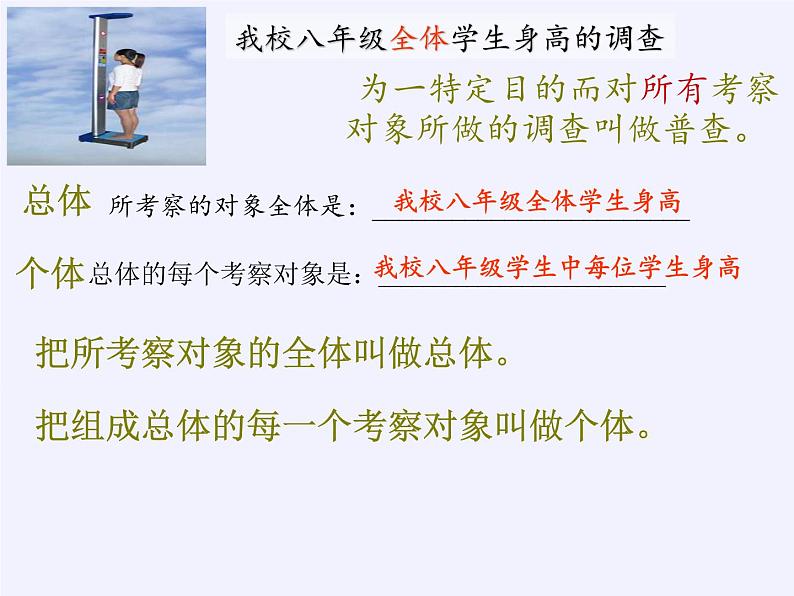 江苏科学技术出版社初中数学八年级下册 7.1 普查与抽样调查   课件305