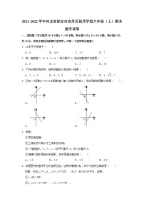 河北省保定市竞秀区新秀学校2021-2022学年上学期八年级期末数学试卷(含答案)