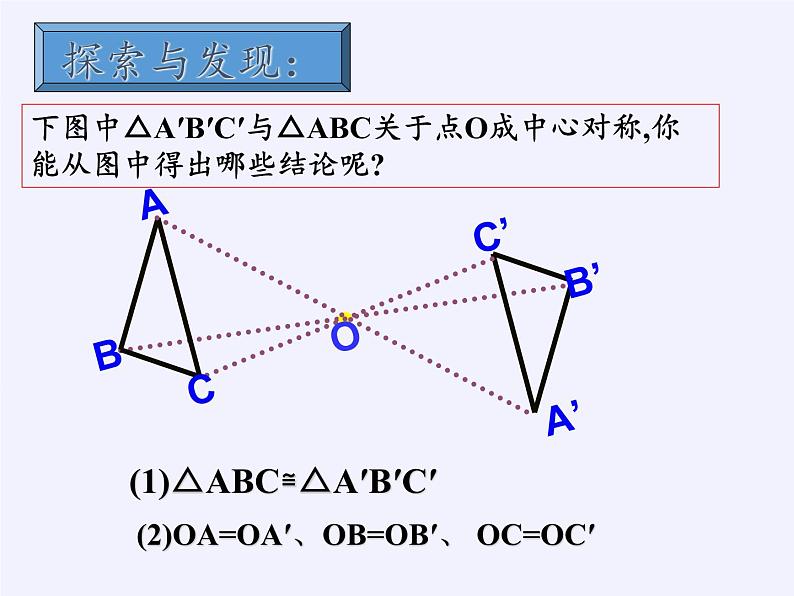 江苏科学技术出版社初中数学八年级下册 9.2 中心对称与中心对称图形  课件2第7页