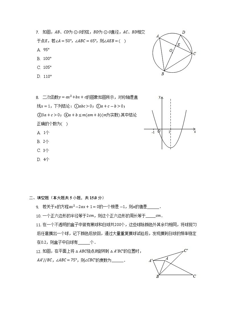 2021-2022学年陕西省渭南市华阴市九年级（上）期末数学试卷(解析版)第2页
