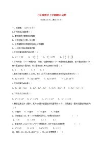 四川省眉山市天府新区七年级数学上期末试题