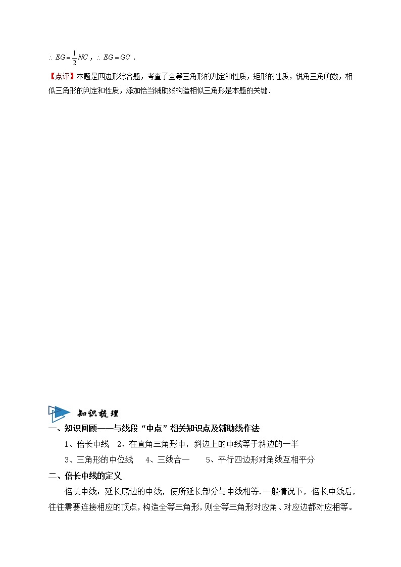 专题05“倍长中线”模型解决全等与相似等几何问题（解析版）第3页