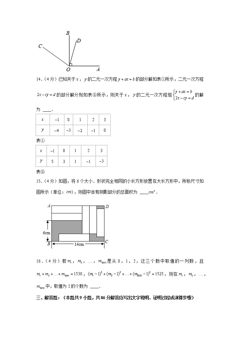 福建省福州十六中2021-2022学年七年级（下）期中数学试卷(解析版)第3页