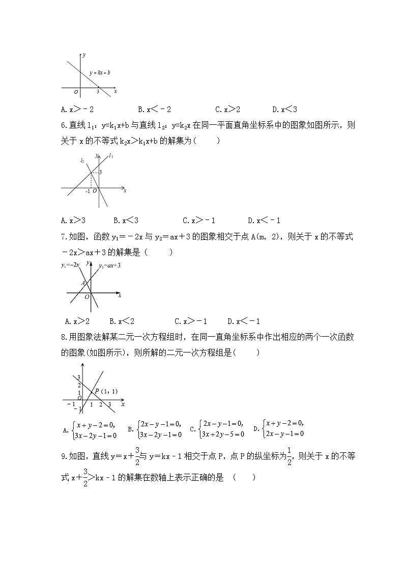 人教版数学八年级下册课时练习19.2.3《一次函数与方程、不等式》(含答案)02