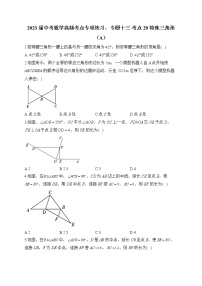 2023届中考数学高频考点专项练习：专题十三 考点28 特殊三角形（A）(解析版)