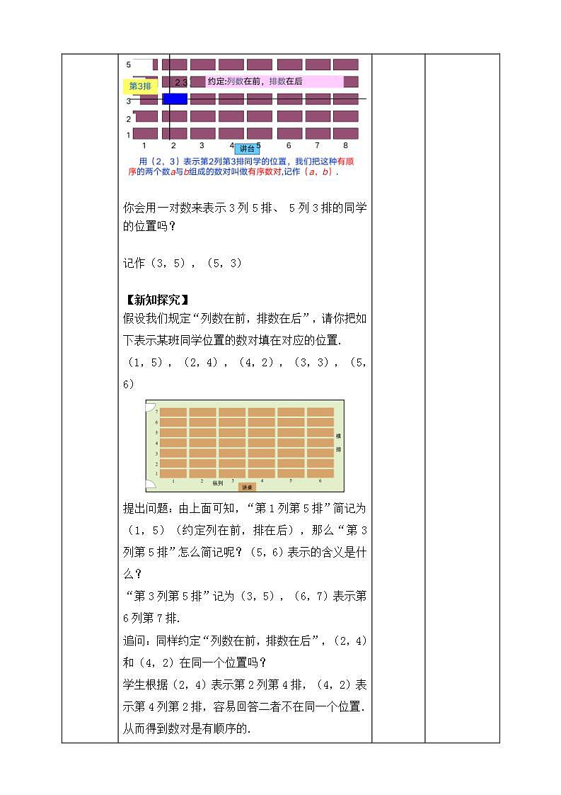 《7.1.1有序数对》精品教学方案第2页