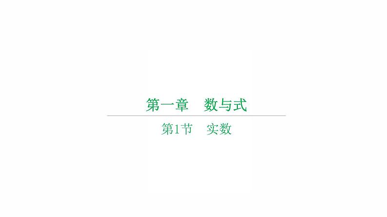 2022年人教版数学中考过关复习　实数课件PPT01