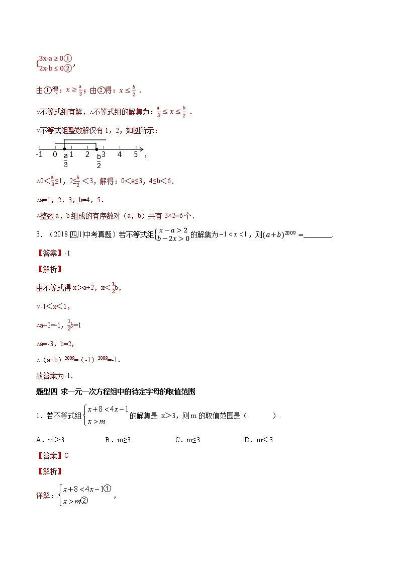 专题2.4  含参不等式、分式方程-八年级数学下学期期末复习宝典（北师大版）（解析版）第3页