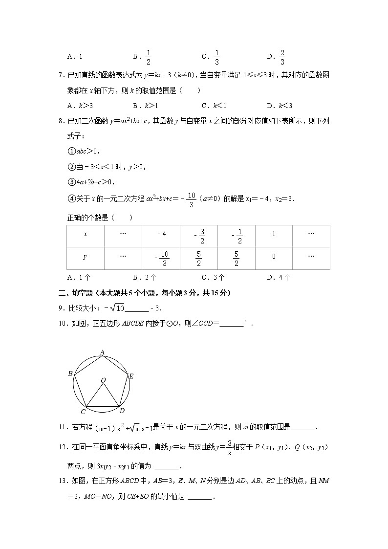 2022年陕西省西安市第三中学 中考数学六模试卷(含答案)第2页