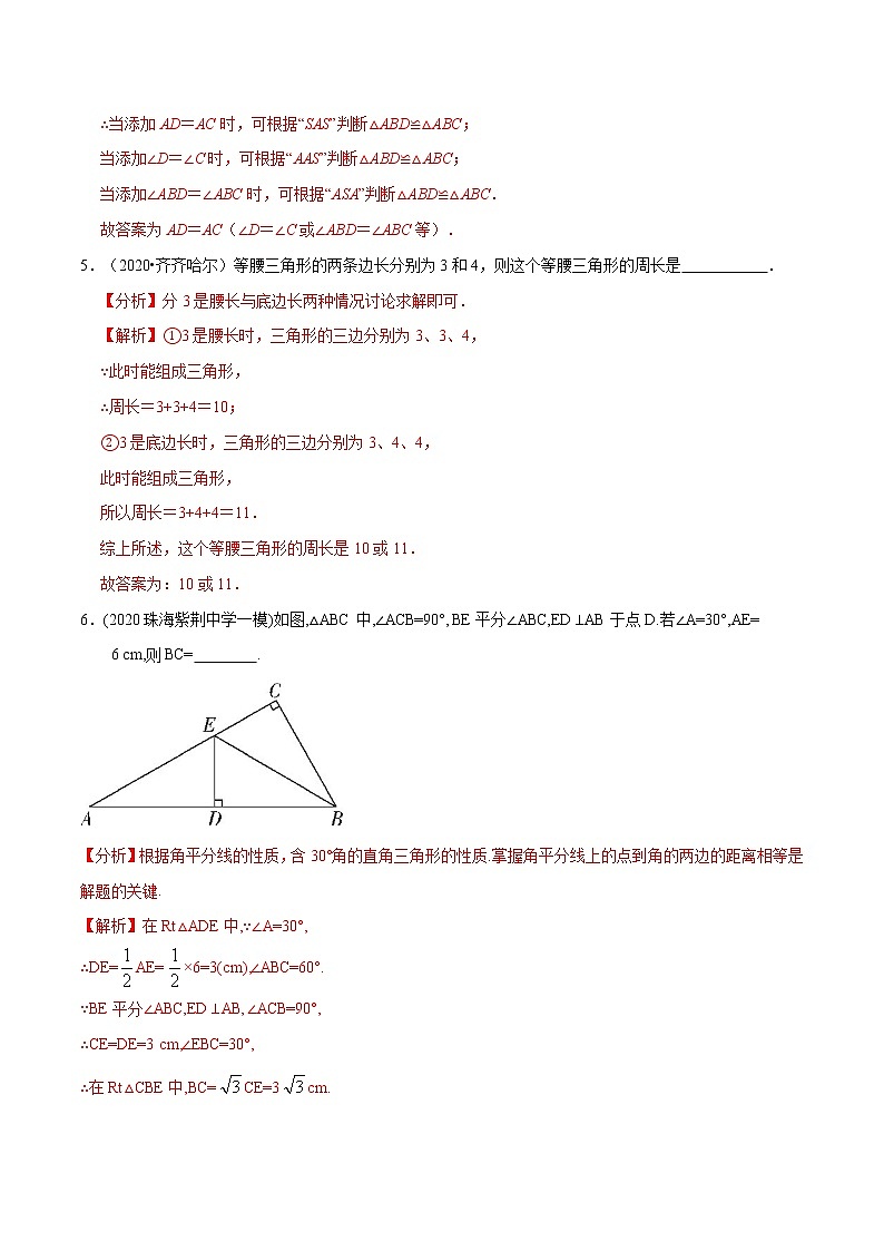 专题1.1  三角形证明【知识梳理+真题演练】-八年级数学下学期期末复习宝典（北师大版）（解析版）第3页
