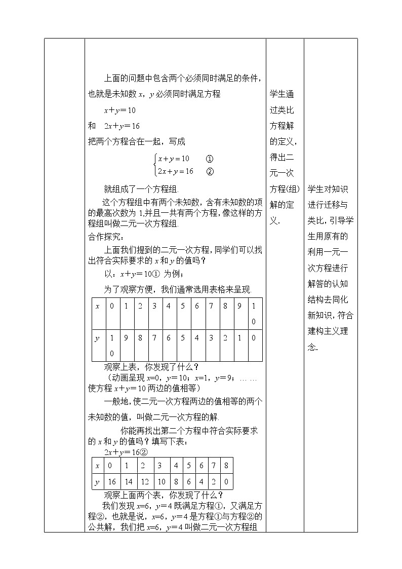 《8.1二元一次方程组》精品教学方案第3页