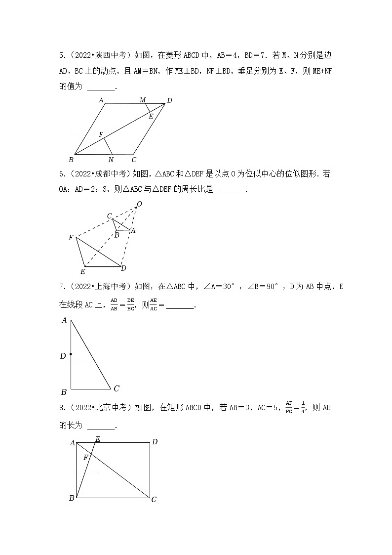 10. 2023年中考数学复习 填空题专练十  图形的相似第2页