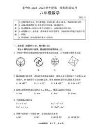 北京市丰台区2022-2023学年八年级上册数学期末真题试卷及答案