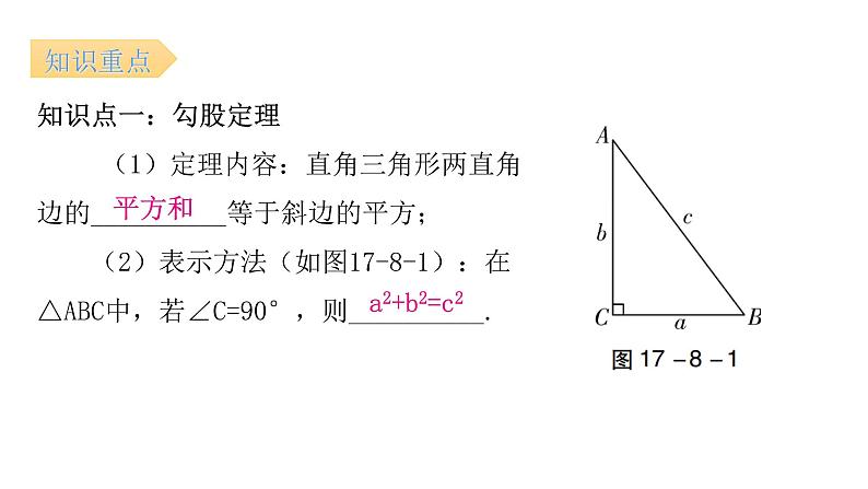 人教版八年级数学下册第8课时勾股定理（一）课件第7页