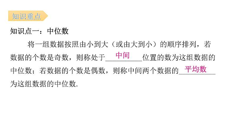 人教版八年级数学下册第33课时中位数和众数（一）课件第5页