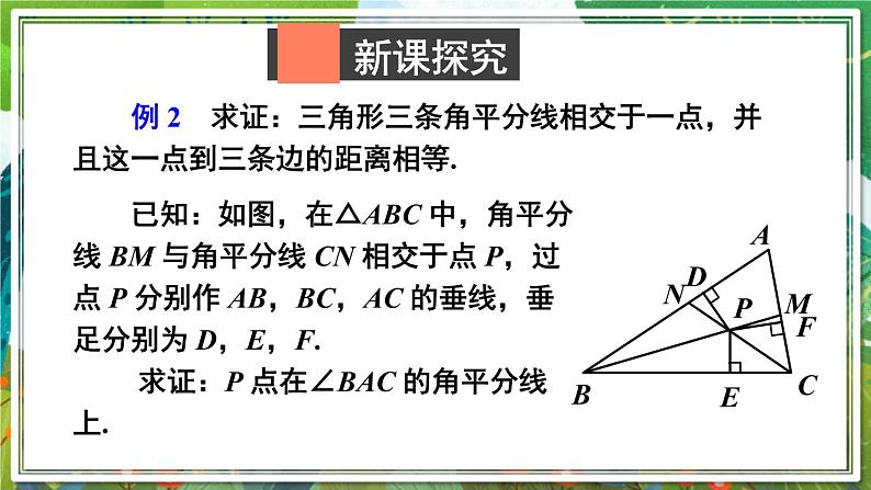 北师版数学八年级下册 1.4.2三角形三个内角的平分线 课件03