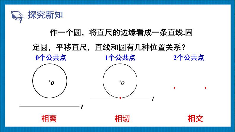 北师版数学九年级下册 3.6.1直线和圆的位置关系及切线的性质 课件04