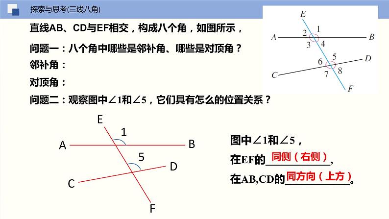 7.1 探索直线平行的条件（第一课时 认识同位角、内错角、同旁内角）课件PPT06