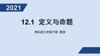 初中数学苏科版七年级下册12.1 定义与命题教课内容课件ppt