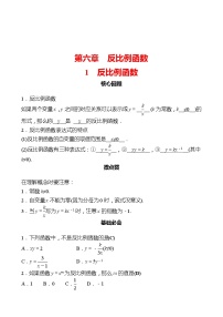 初中数学北师大版九年级上册1 反比例函数当堂检测题