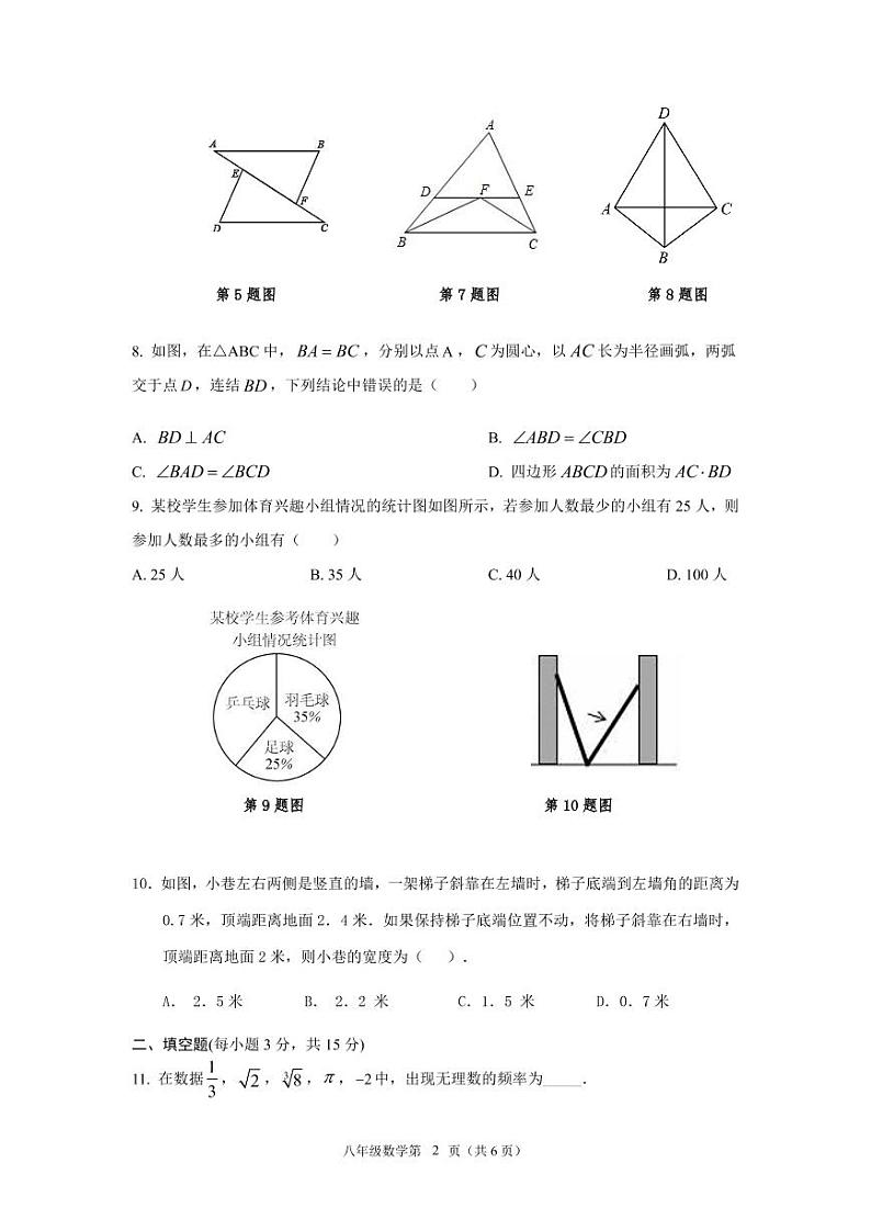 河南省南阳市唐河县2022-2023学年八年级上学期1月期末数学试题02