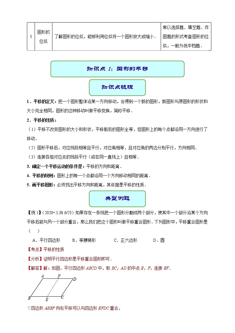 重庆市中考数学一轮复习-专题21 图形的变化（讲义）第2页