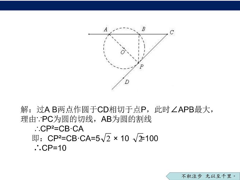 “隐形圆”—最大张角问题 2022年中考数学专题复习课件第7页