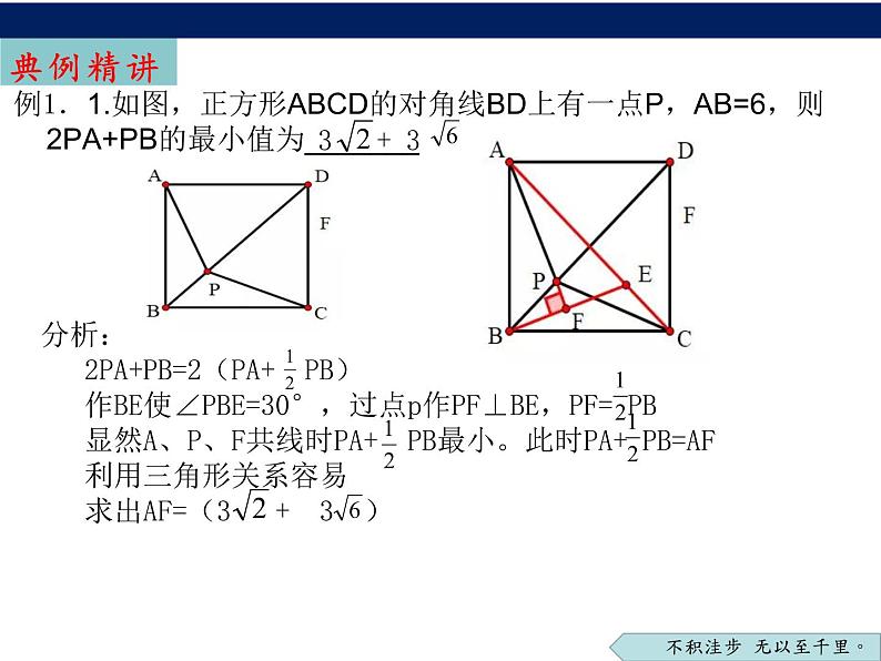 2023年中考数学专题复习：线段最值问题——“胡不归”（课件）06