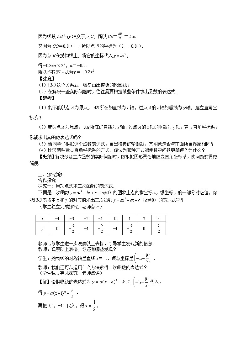 26.2.3 求二次函数的表达式（课件+教案+练习）02