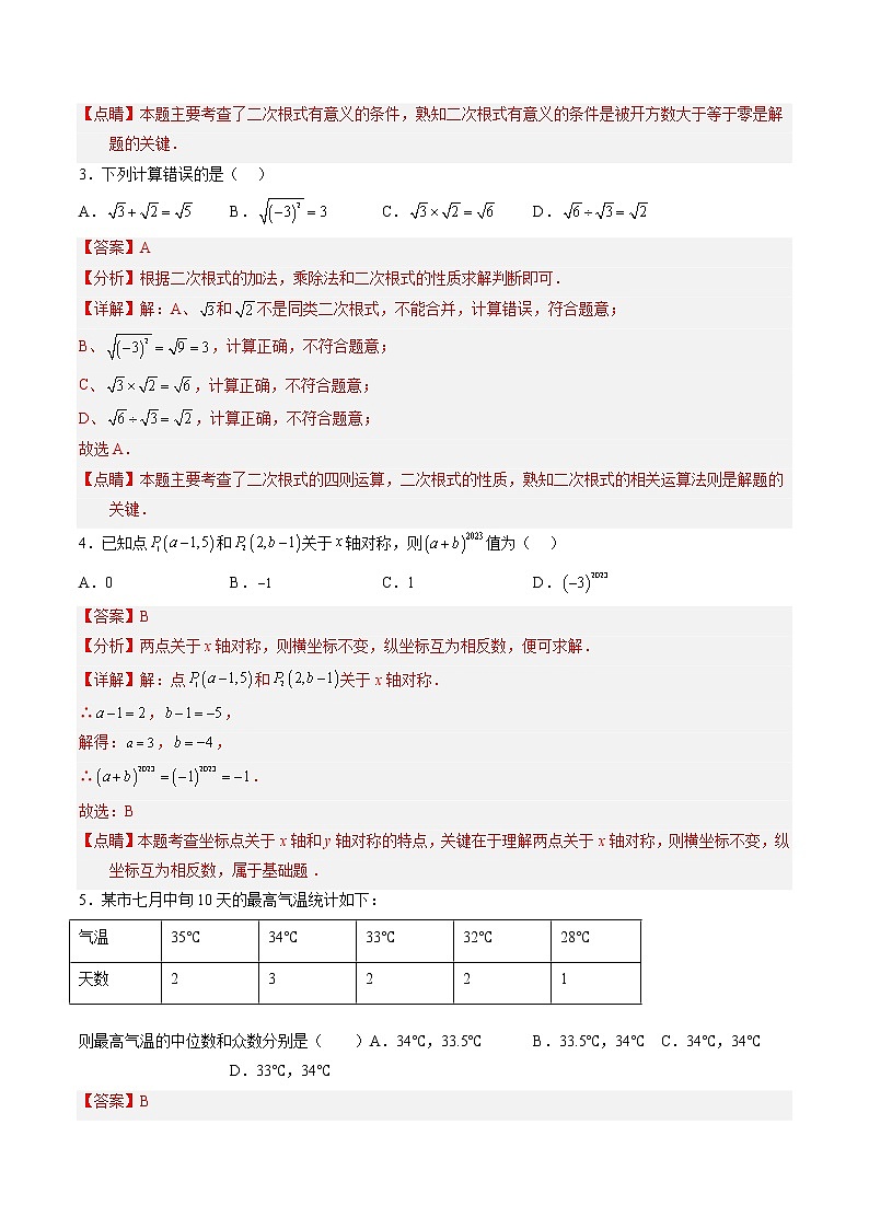 数学-2022-2023学年八年级下学期开学摸底考试卷（四川成都专用）（解析版）第2页