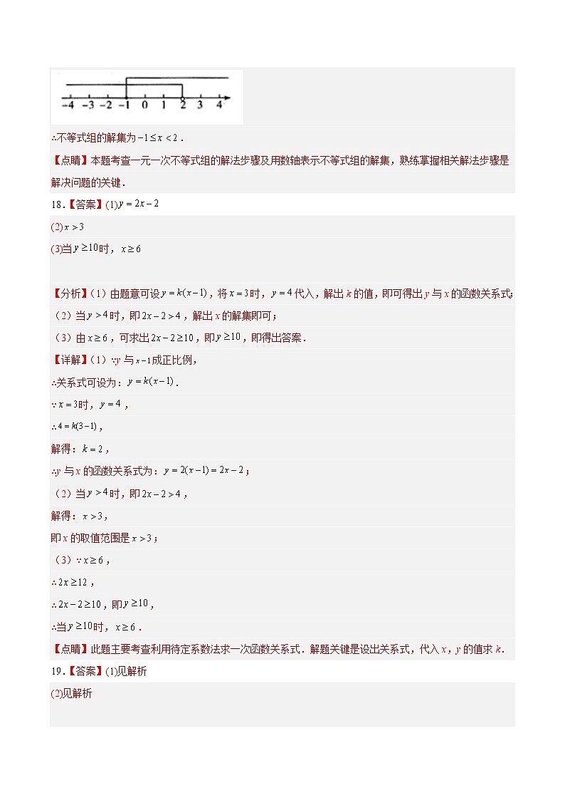 数学-2022-2023学年八年级下学期开学摸底考试卷（浙江温州专用）（参考答案）第2页