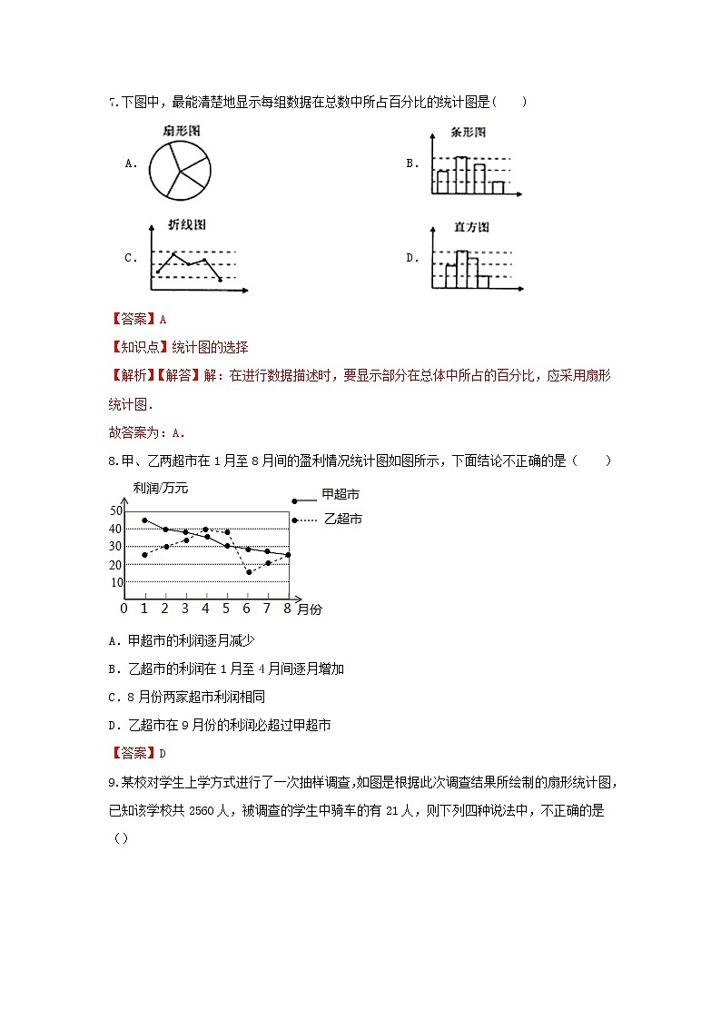 人教版数学 七下 《10.3课题学习 从数据谈节水》同步测试卷A卷 原卷+解析03