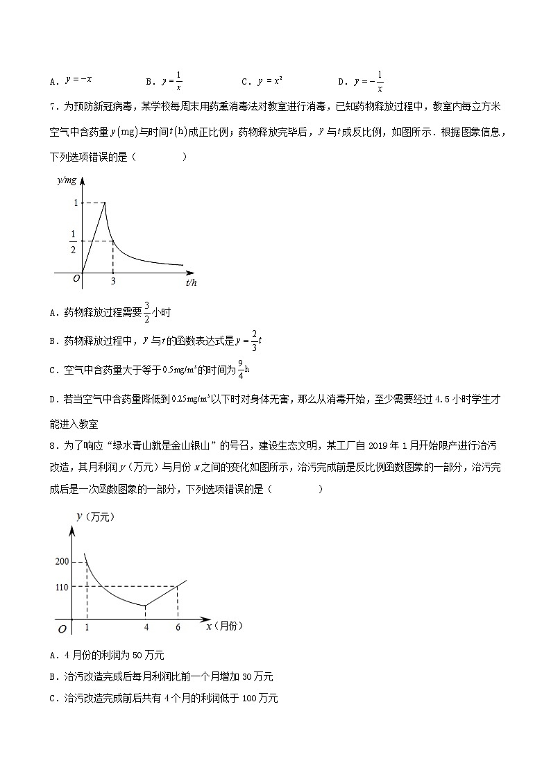 第二十六章 反比例函数（章末测试）2023学年九年级数学下册同步备课系列（人教版）（解析版）02