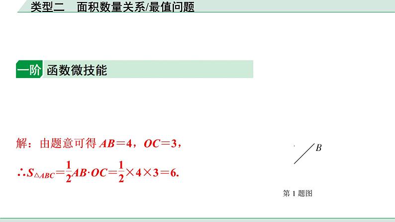 2022年九年级中考数学考点一轮复习课件--类型二  面积数量关系、最值问题第1页