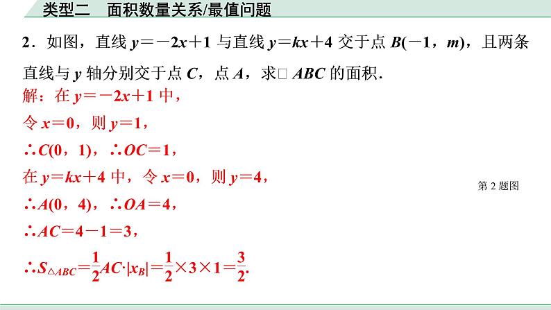 2022年九年级中考数学考点一轮复习课件--类型二  面积数量关系、最值问题第2页