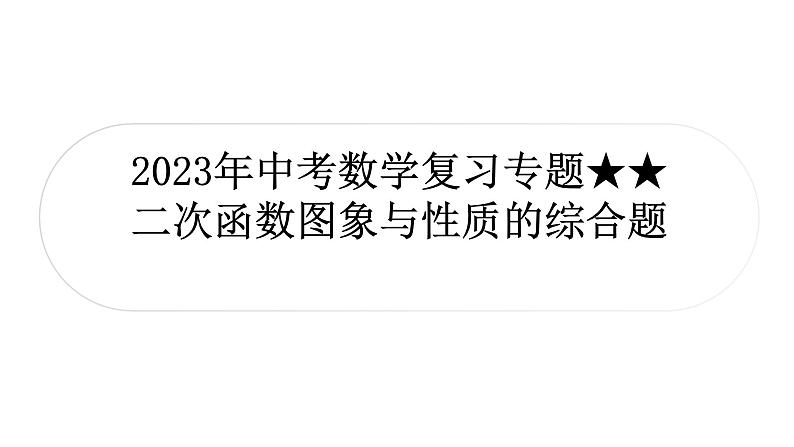 2023年中考数学复习专题：　二次函数图象与性质的综合题 课件01