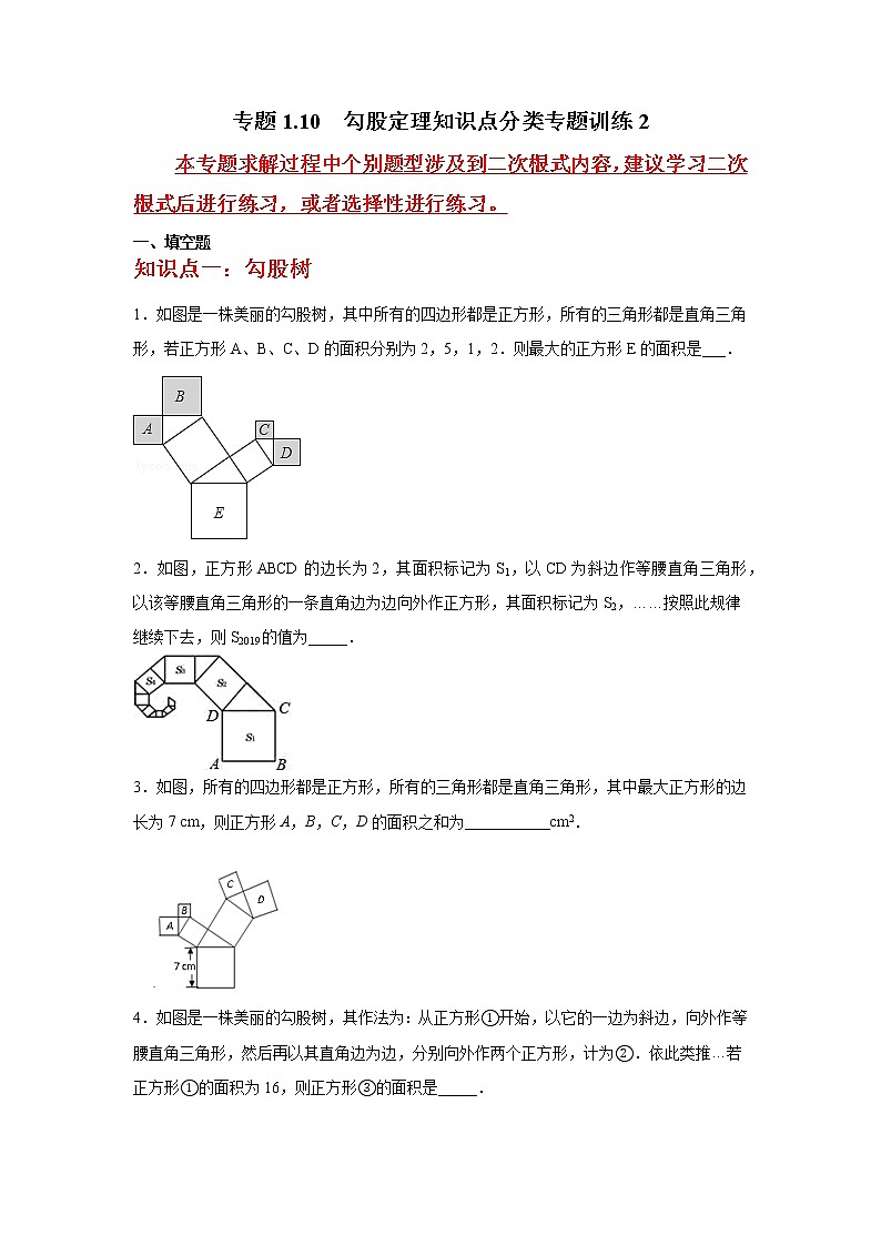 专题1.10 勾股定理知识点分类专题训练2第1页