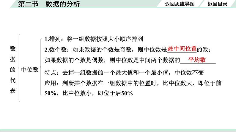 2022年九年级中考数学考点一轮复习课件--第二节  数据的分析第4页