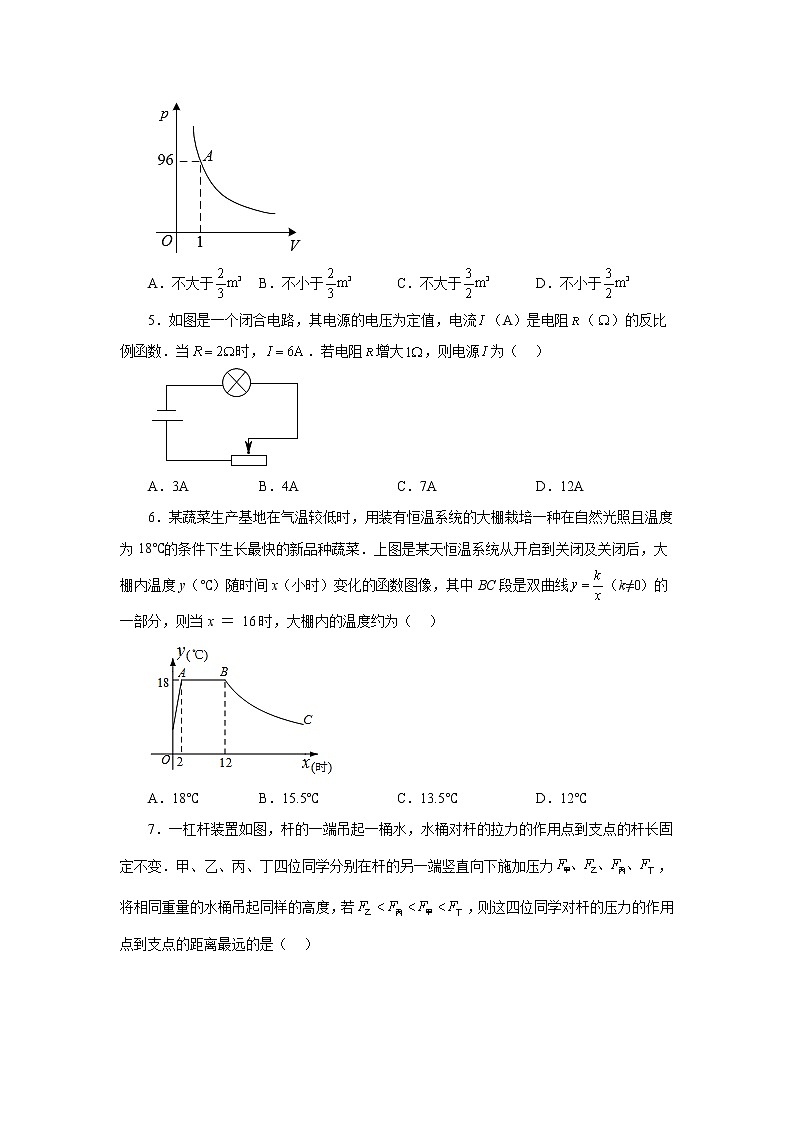 专题26.21 实际问题与反比例函数（基础篇）（专项练习）-2022-2023学年九年级数学下册基础知识专项讲练（人教版）02