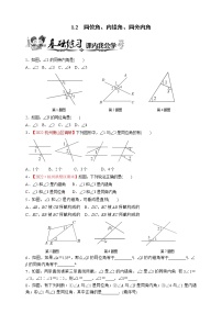 浙教版七年级下册1.2同位角、内错角、同旁内角同步测试题