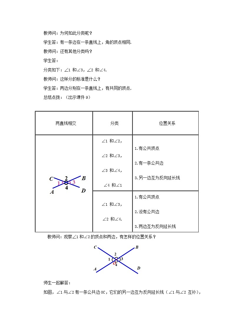 人教版七年级数学下册教案 5.1.1 相交线03