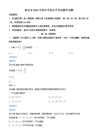 2022年山东省泰安市中考数学真题