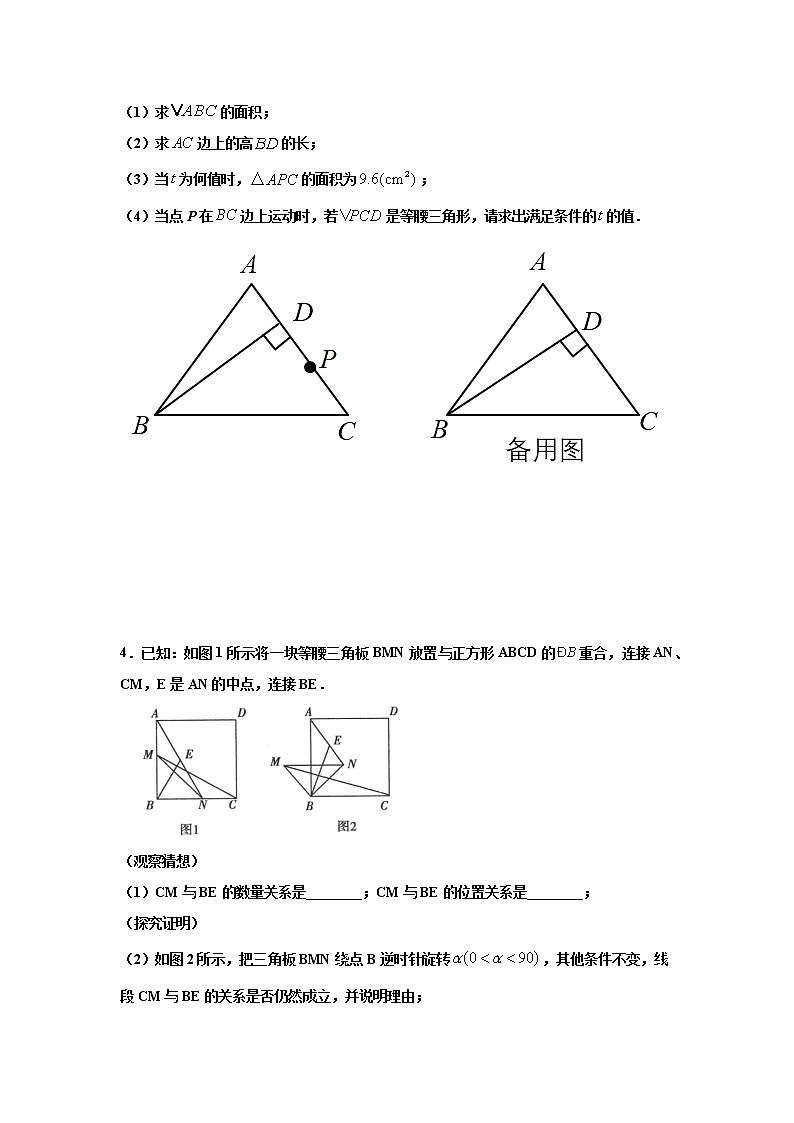 八年级下册初中数学尖子生同步培优专项训练解答题压轴题02