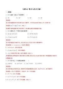 2022年中考数学分类汇编22讲专题02 整式与因式分解