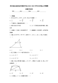 河北省石家庄市外国语学校2022-2023学年九年级上学期期末数学试卷