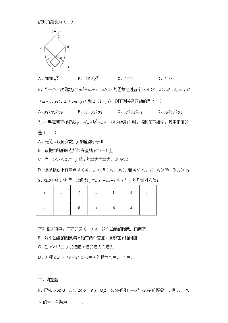 2023年中考数学专题复习：二次函数的对称训练(含答案)第2页